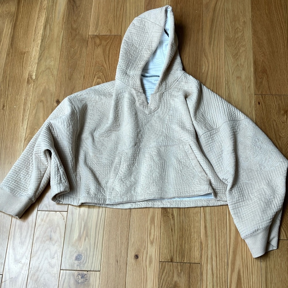 Nike yoga Cream cropped Hoodie, XL